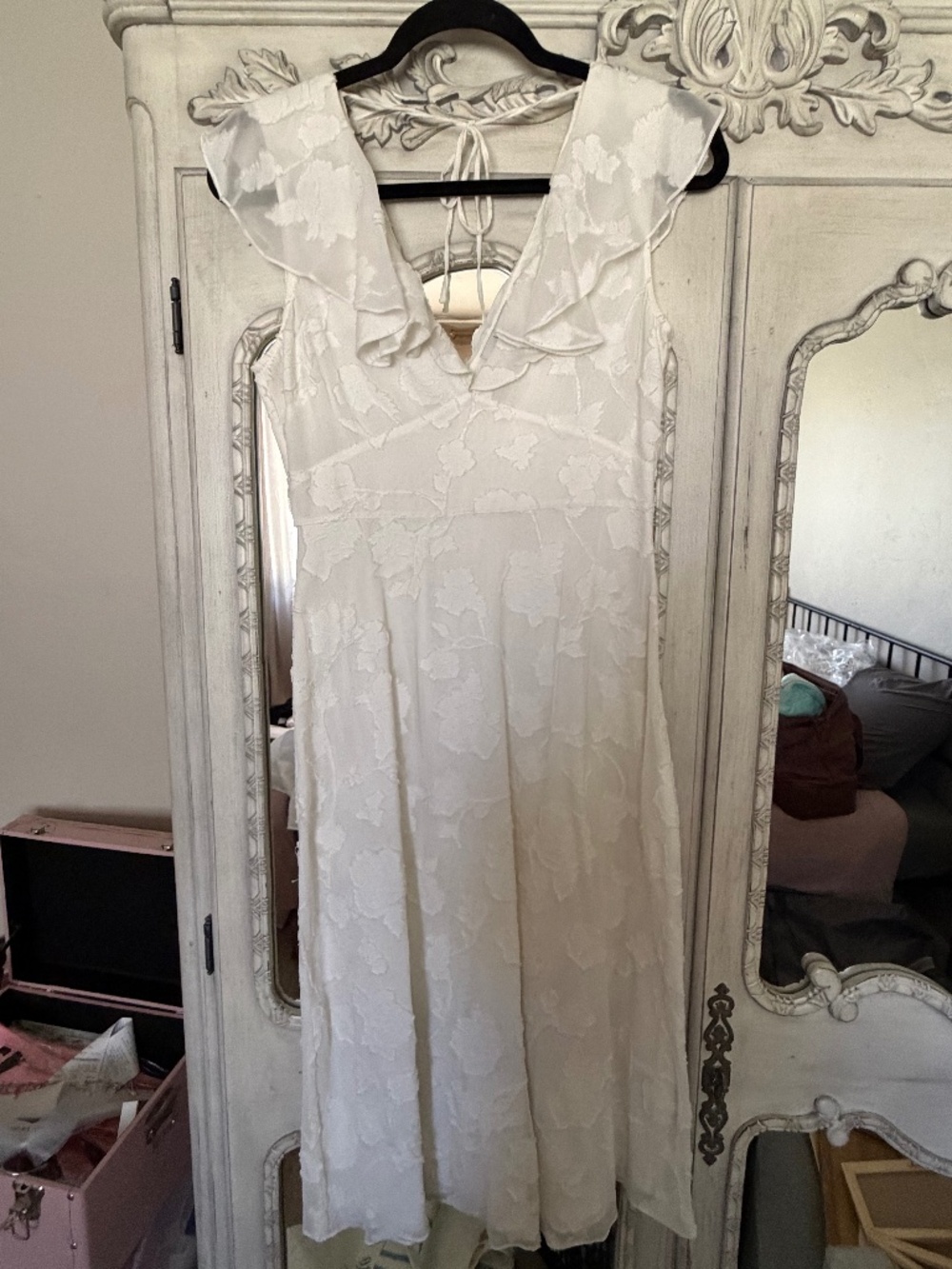 Joie White Floral Stitched Dress